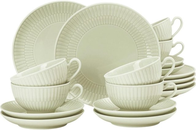 Seltmann Weiden Teeservice Amina aus Porzellan, 18-teiliges Set, Grün - Bild 1