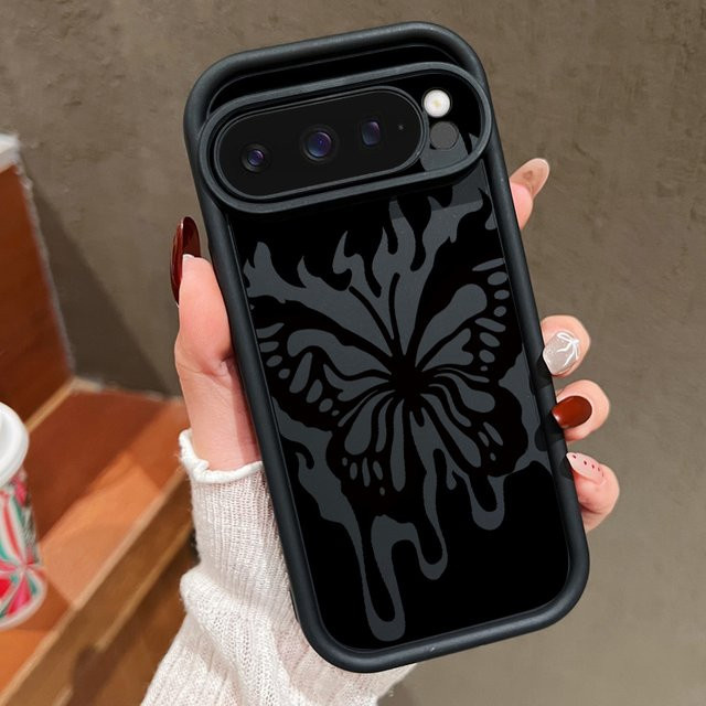 Schwarze TPU-Schutzhülle mit Schmetterlings-Design für Google Pixel 8 Pro, stoßfeste Silikon-Telefonschutzhülle - Bild 1