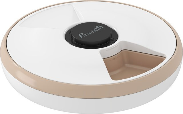 PawHut Automatischer Futterspender für Haustiere mit 6 Portionen, kabelloser Timer, Kühlakku und LED-Display, weiß - Bild 1