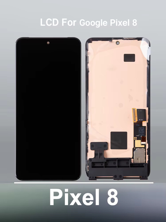 Google Pixel 8 Ersatz LCD-Display mit Rahmen und Digitizer-Baugruppe in Schwarz - Bild 5