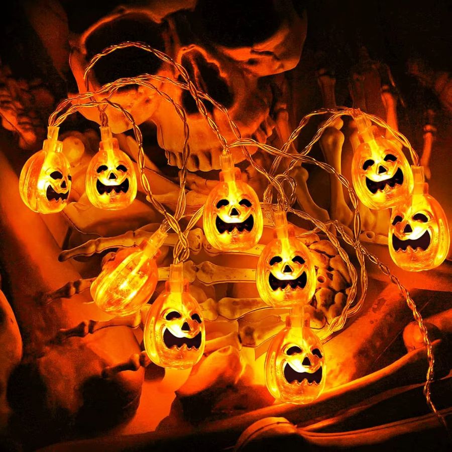 Peach Forest LED Halloween Kürbis Lichterkette mit 10 LEDs für Haus und Garten - Bild 7