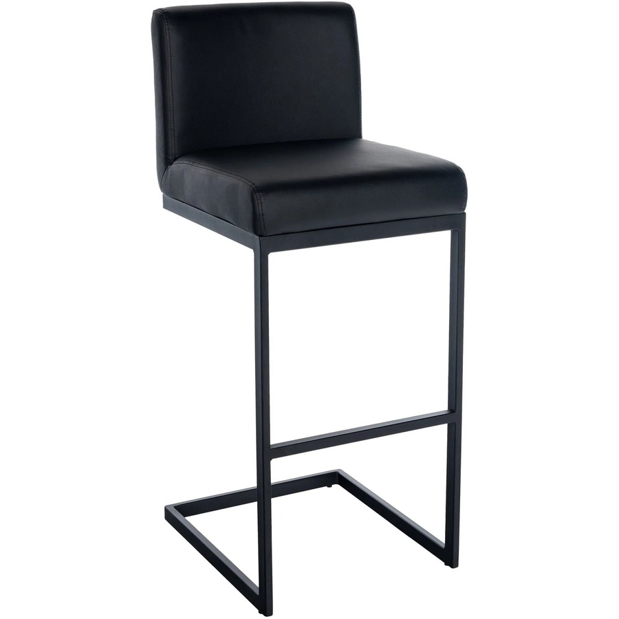 DELUKE Barhocker GANOR Barstuhl aus Kunstleder in Schwarz mit Lehne und modernem Design, B/T/H: 43 x 53 x 104 cm - Bild 2