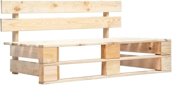 vidaXL Outdoor-Bank aus Kiefernholz in Hellbraun, rustikaler Paletten-Stil, B/T/H: 110 x 65 x 55 cm