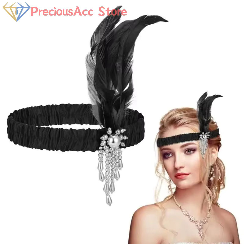 Velishy Perlen-Haarband, Schwarz, Damen - Bild 3