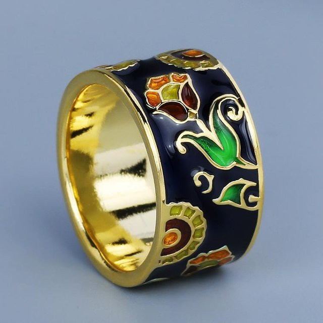 YIRAN Ring, 18K Gold überzogen, Kupfer, Beige, Damen - Bild 1