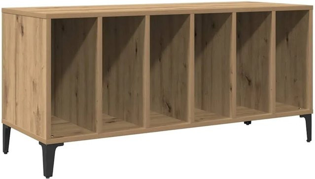 vidaXL Plattenschrank Artisan-Eiche in Braun im industriellen Stil aus Holzwerkstoff und Metall, B/T/H: 100 x 38 x 48 cm - Bild 1