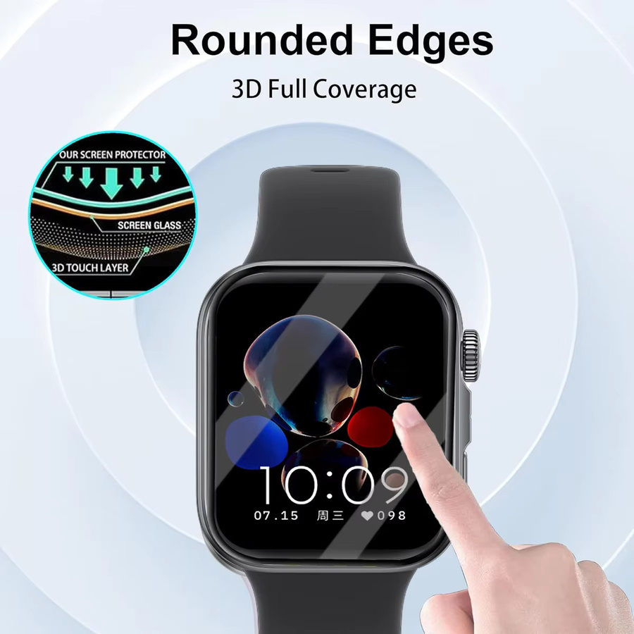 OAKCHARM Schutzfolie für Huawei Watch Fit 4 und Huawei Watch Fit 4 Pro, gebogener Displayschutz in Transparent, Ultra-HD und kratzfest - Bild 3