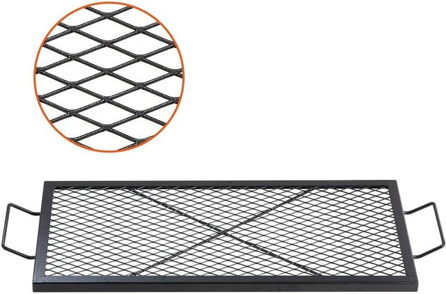 X-Marks Rechteckiger Kochrost Feuerstelle Grillrost aus Schwerlaststahl in Schwarz, B/T/H: 81 x 38 x 25 cm - Bild 1
