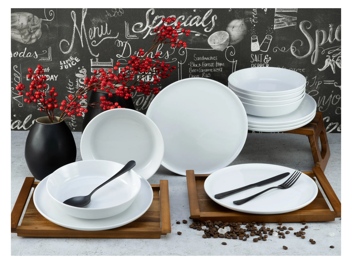 CreaTable Tafelservice Chef Collection aus Porzellan, 12-teilig, Weiß - Bild 2