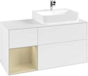 Villeroy & Boch Finion Waschtischunterschrank mit Abdeckplatte in Weiß lackiert, Breite: 120 cm, Tiefe: 50,1 cm, Höhe: 50,1 cm - Bild 1