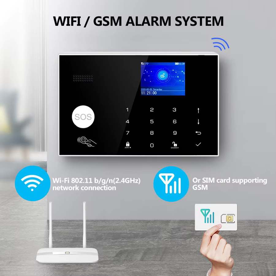 KERUI G30 Einbruchalarm mit Temperatur- und Luftfeuchtigkeitsanzeige, WIFI-GSM-Alarmsystem zur smarten Sicherheit mit Tuya-Unterstützung - Bild 3