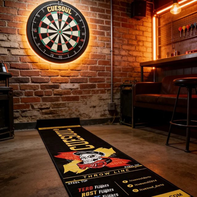VIKAMA Professionelle Dart-Matte in Schwarz, rutschfest und verschleißfest, Rechteckig - Bild 1