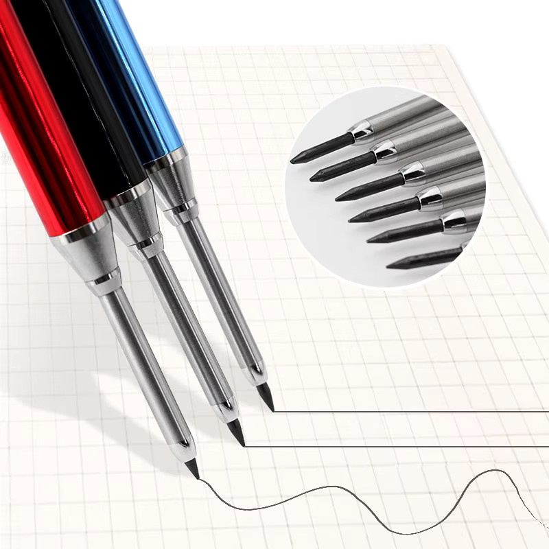 JOMPENS Holzbearbeitungs-Bleistift-Set in Orange mit 100 Minen und Bleistiftkappe für Profis - Bild 3