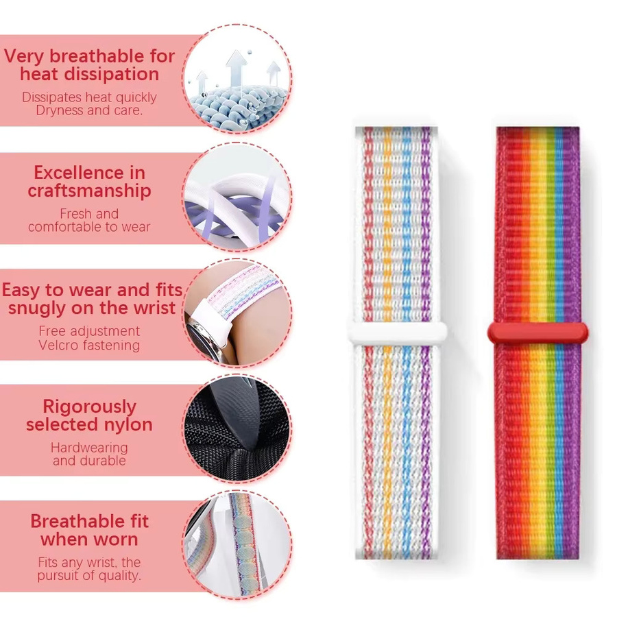 OAKCHARM Uhrenarmband Nylon, Xiaomi Mi Band 9, Mi Band 8, Unisex, Bunt - Bild 2