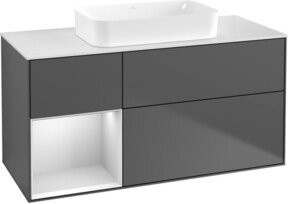 V&B Waschtischunterschrank Finion in Weiß und Anthrazit, B/T: 120 x 60 cm - Bild 1