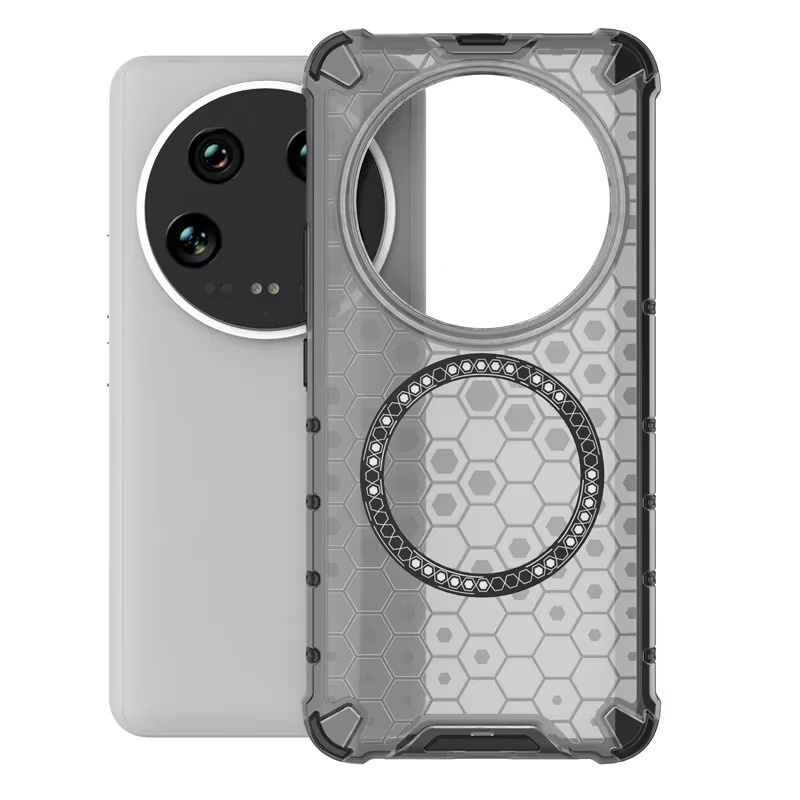 Magnetische transparente TPU-PC Schutzhülle für Xiaomi 14 Ultra 13 13T Pro 12 POCO X6 F6 F5 Pro 4G 5G mit Honeycomb-Design und stoßfester Rüstung - Bild 2