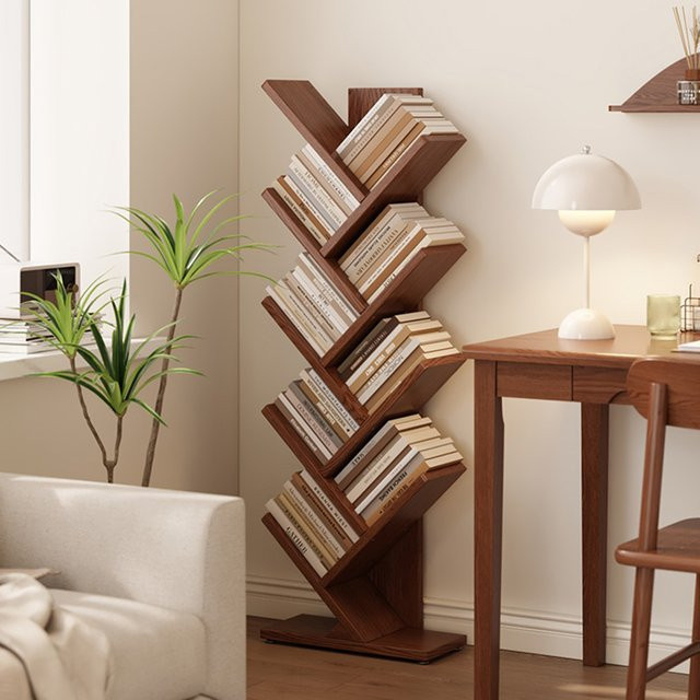 DUTRIEUX Bücherregal aus Holz in Braun, minimalistisches Standregal für Home Office und Innenbereich - Bild 1