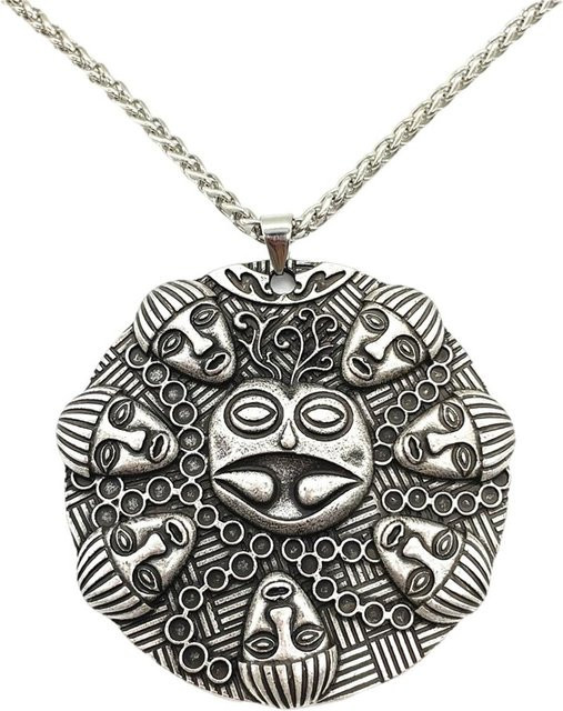 MOMO MARKET Anhänger Buddha Medaillon, Edelstahl, Silber, Unisex, Vintage - Bild 1