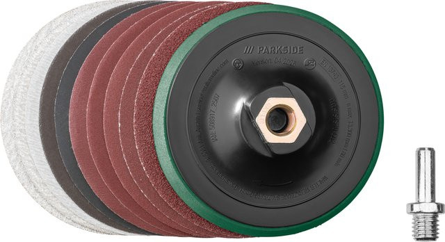 Parkside Fächerscheiben-Set mit Klettschleifteller und Schleifpapier für Winkelschleifer, Durchmesser: 125 mm - Bild 1