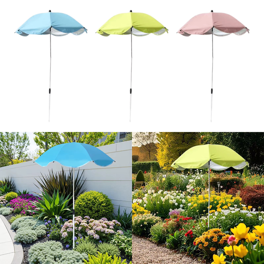 Homyl Pflanzen-Regenschirm als Schattenabdeckung für den Außenbereich in Rot, höhenverstellbar und teleskopisch für Garten, Terrasse und Blumenkübel - Bild 2