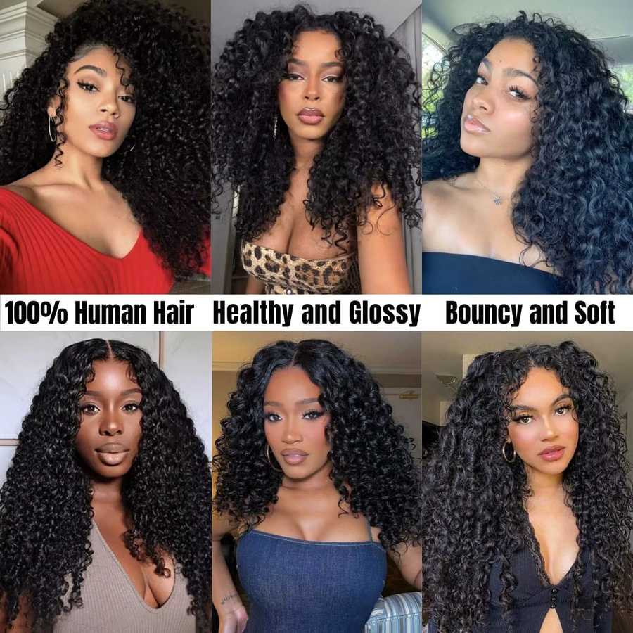 FUGANGXIU Echthaar-Extensions Burmesische Pixie-Locken mit Federlocken - Bild 6