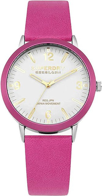 Superdry Armbanduhr, Quarz, Edelstahl, Leder, Silber, Damen - Bild 1