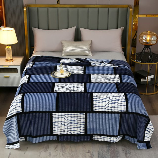 KDJEIKZ Weiche Fleece-Decke mit Karomuster in Multicolor als flauschiger Überwurf für Schlafzimmer und Büro - Bild 1