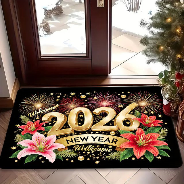 VIKAMA Blumenmatte Floral, Rechteckiger Teppich in Multicolour für Wohnzimmer, Schlafzimmer, Küche oder Badezimmer - Bild 1
