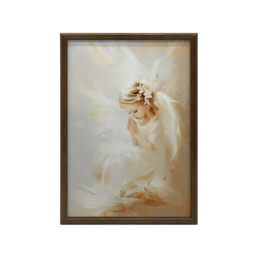 Engel in Blumen Wandbild mit schwarzem Aluminiumrahmen, B: 50 cm, H: 70 cm - Bild 2