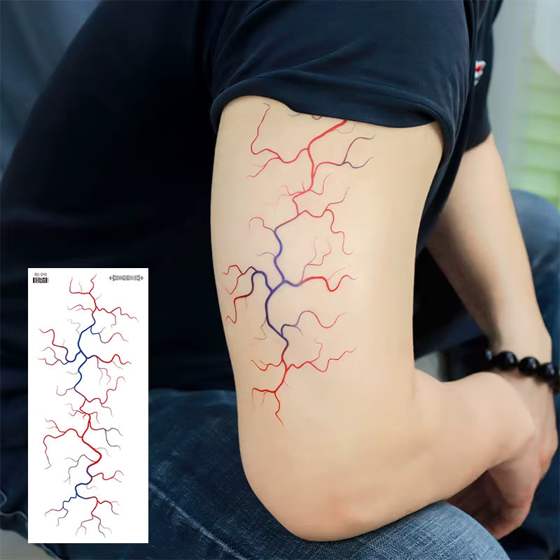 ROCOOART Tattoo-Aufkleber, Blutgefäß-, Blitz- und Webmuster - Bild 2