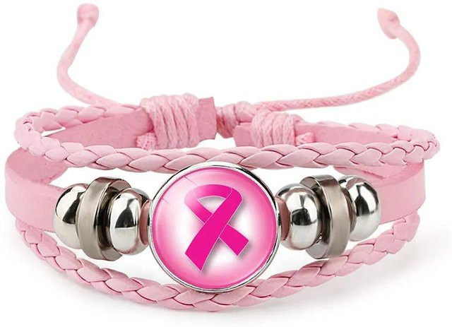 YIRAN Charm Armband, Rosa Schleife, Geflochtenes Lederseil, Damen - Bild 1