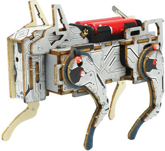 Fashnics Sprachgesteuerter Mechanischer Hund, STEM-Bausatz, Holz, ab 6 Jahren - Bild 1