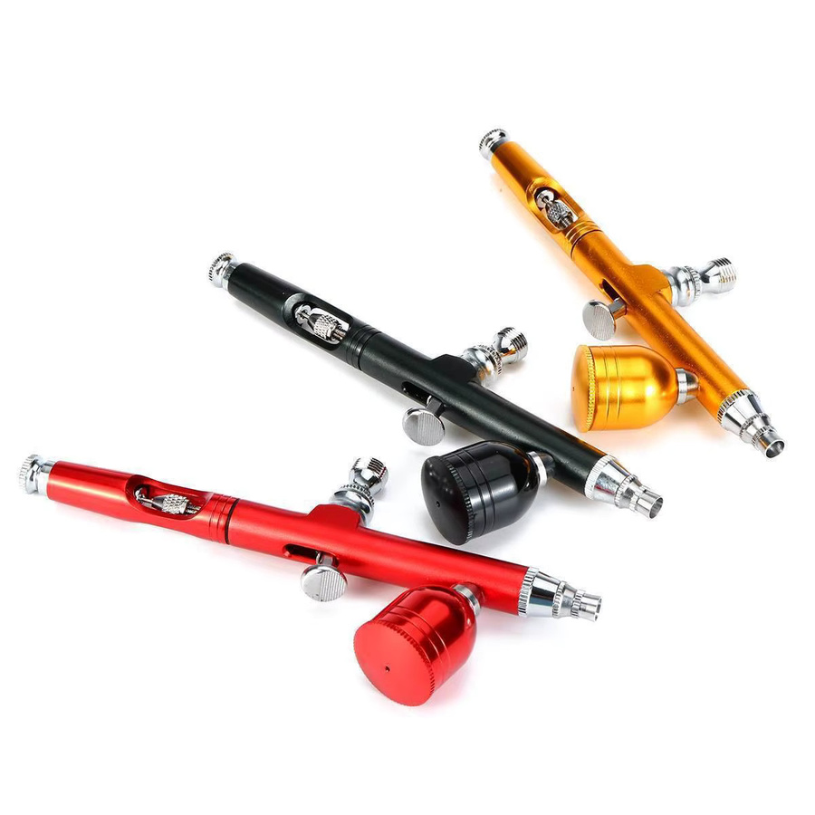 Yarboly Airbrush-Set mit Dual-Action-Luftpistole aus Aluminium in Schwarz inklusive 3 Düsensätzen für Make-up, Nagelkunst und Malmodelle - Bild 1
