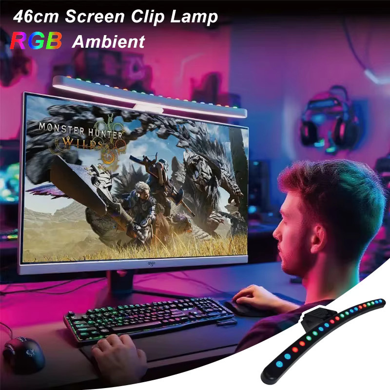 VENUSWING LED Monitor Light Bar mit RGB-Beleuchtung, USB-Anschluss, stufenloser Dimmung und Timer, Schwarz, Breite: 46 cm - Bild 2