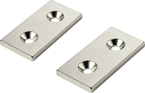 TRU Components Permanent-Magnet Rechteckig N35 Silber B/H/T: 40 x 5 x 20 mm - Bild 1