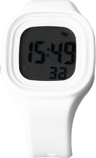 Neoglint Digitale LED-Silikonuhr für Damen und Herren, Wasserdicht mit Hintergrundbeleuchtung und Alarm, Weiß/Schwarz - Bild 1