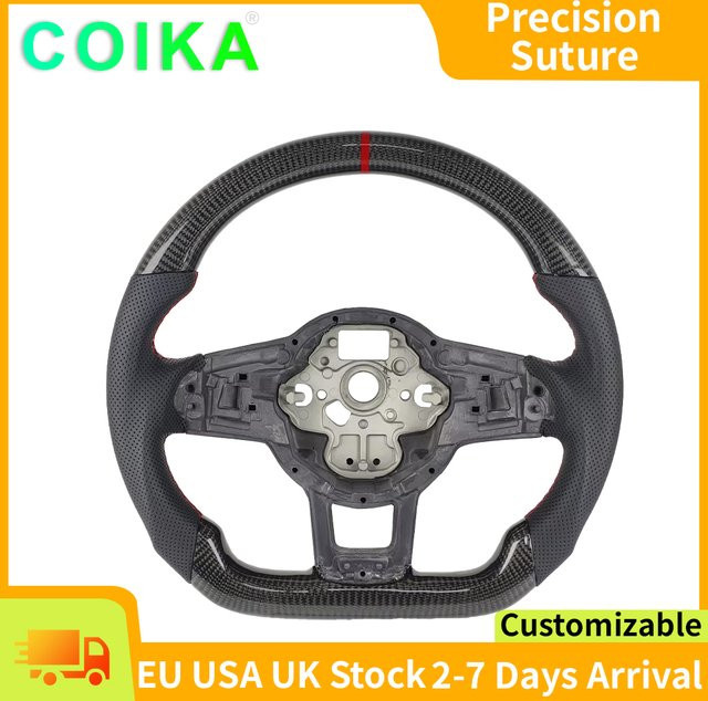 COIKA Sportlenkrad in Schwarz für Volkswagen Golf MK7 7.5 GTI GTR GTE und Tiguan 2013–2019 - Bild 1