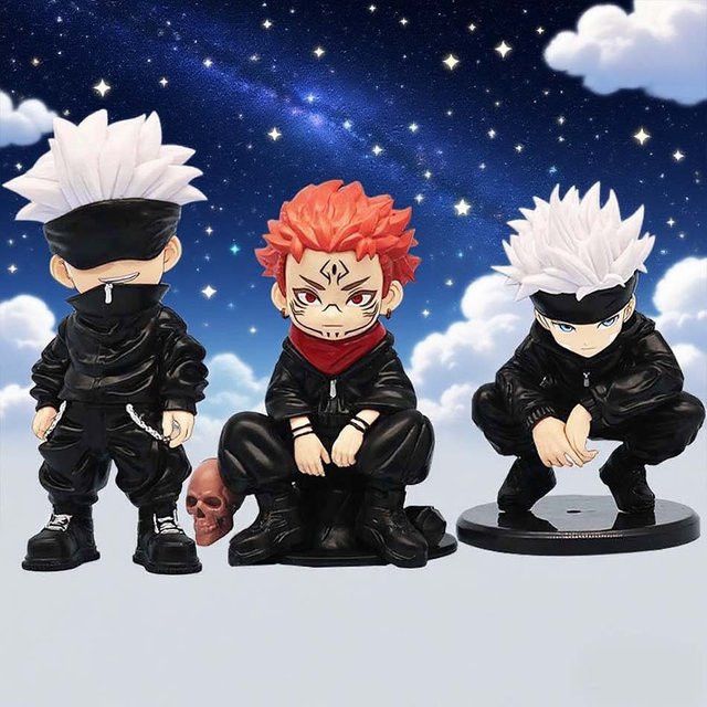 Bandai Jujutsu Kaisen Anime Figuren Set aus PVC, Multicolor, Motiv: Yuji Itadori, Megumi Fushiguro und Nobara Kugisaki - Bild 1