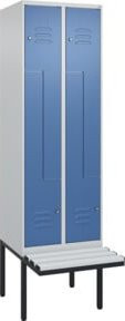 C+P Z-Spind Classic PLUS Sitzbank mit 4 Fächern und Zylinderschloss, auskragendes Design, B/T/H: 212,0 x 60,0 x 81,5 cm - Bild 1