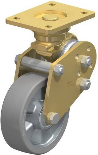 Blickle BPFE-ALTH 150K-AS Bockrolle gefedert in Silber und Grau mit 150 mm Rad-Durchmesser und 500 kg Tragfähigkeit - Bild 1