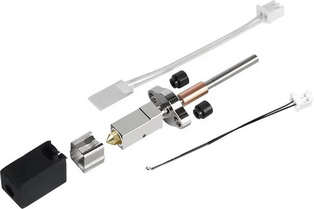 Upgrade-Hotend-Kit für K1C und K1 MAX 3D-Drucker mit austauschbarer 0,4 mm Messing-Düse in Silber - Bild 1
