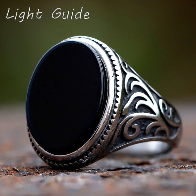 Ring, Schwarz, Zirkonia, Silber, Herren, Vintage - Bild 1