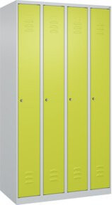 C+P Spind Classic PLUS Spind mit 4 Abteilen, Zylinderschloss, 3 Garderobenhaken, Höhe: 185 cm, Breite: 100 cm, Tiefe: 50 cm - Bild 1