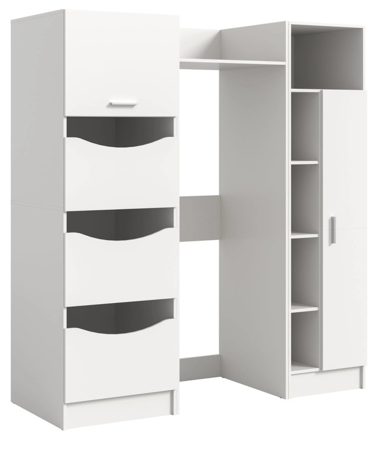 Waschmaschinenumbau Set Flexy in Weiß mit Soft-Close-Türen und Innenausstattung, B/H: 176 x 196 cm - Bild 3