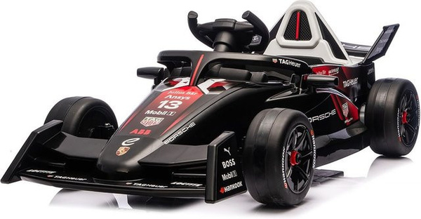 Chipolino Porsche Formel E Rennwagen Elektroauto schwarz mit Fernbedienung, Hupe und Musik