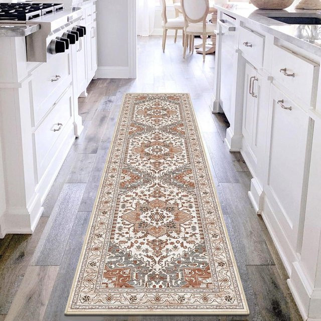 Rutschfester Flur-Läufer Lodestar in Beige, maschinenwaschbarer Teppich für Flur, Küche und Wohnzimmer, B/T: 180 x 60 cm - Bild 1