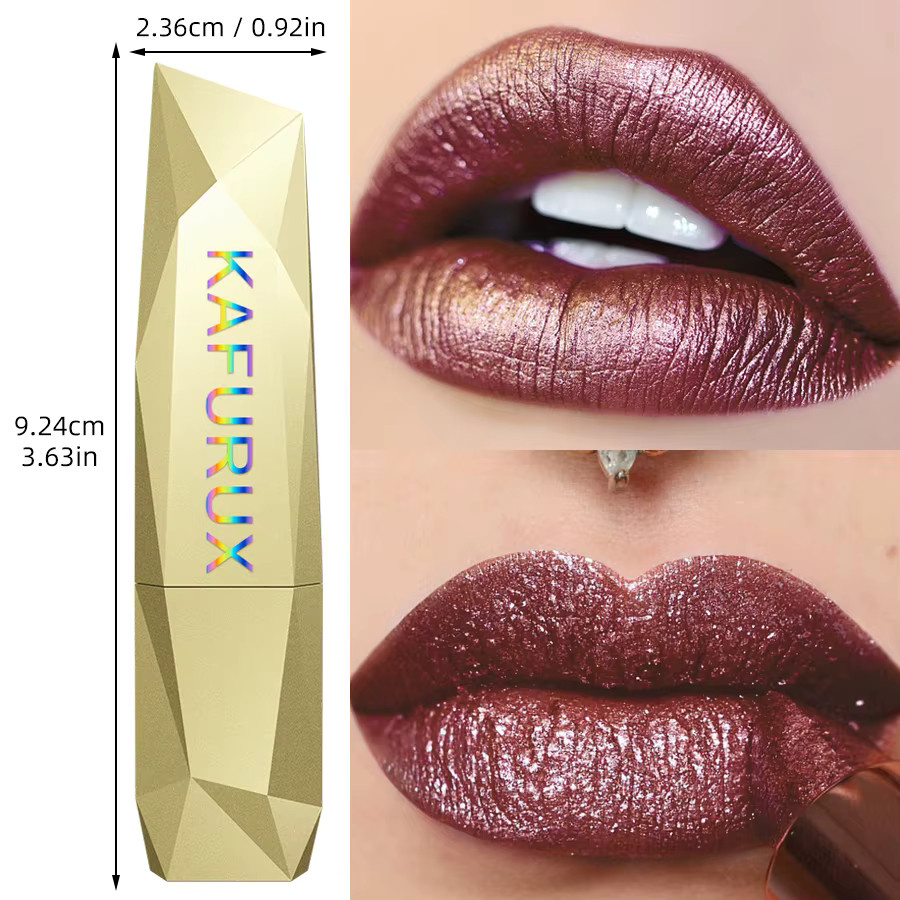 KAFURUX Lippenstift, Red Metallic, Glitter - Bild 4