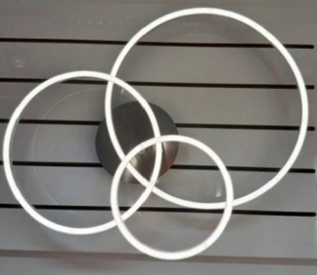 NOLO LED-Deckenleuchte Modern Ring in Weiß und Silber, B/H/T: 50 x 12 x 50 cm - Bild 1