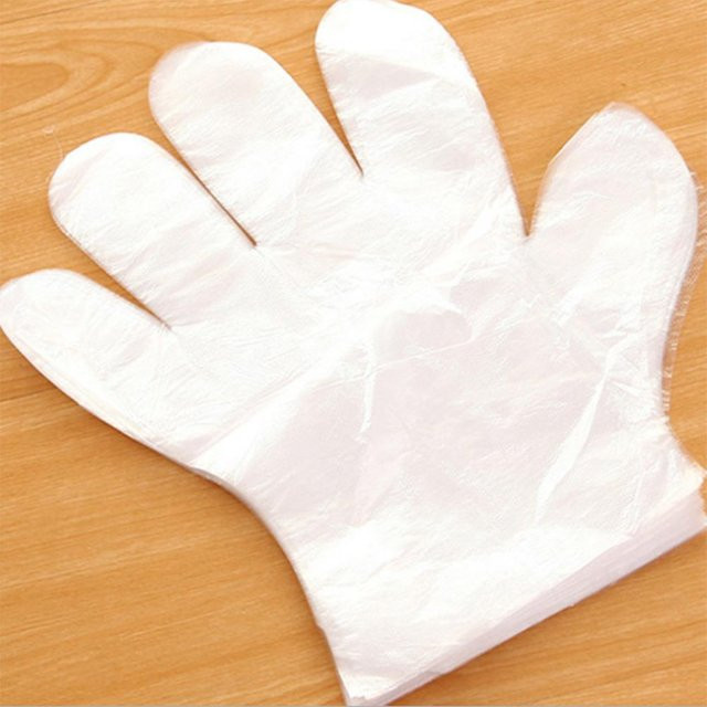 TOMTOP JMS Einweghandschuhe aus PE in Transparent und Beige, 50 Stück pro Beutel - Bild 1