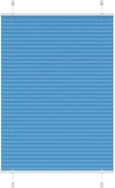 vidaXL Plissee Blau semi-transparent aus Polyester B: 95 cm, H: 150 cm - Bild 1